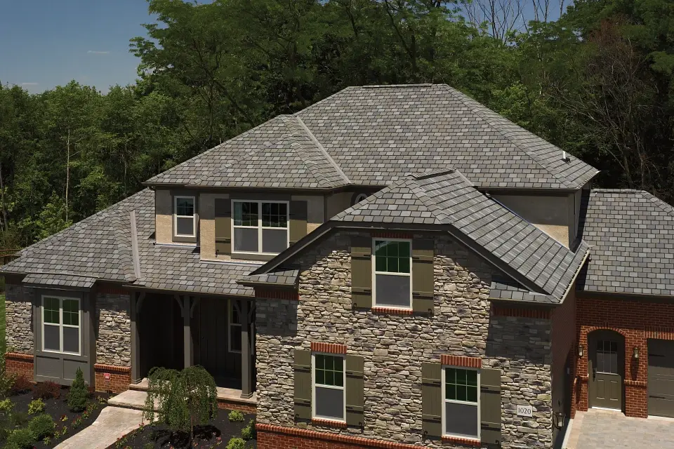 CertainTeed Highland Slate asphalt shingles mimic the look of slate roofs