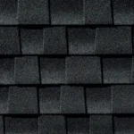 Close up photo of GAF's Timberline Ultra HD Charcoal shingle swatch